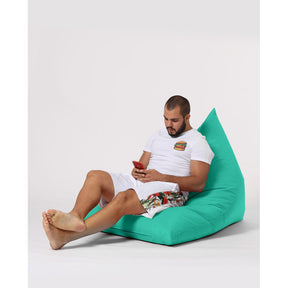 Fotoliu Pyramid Big Bed Pouf, poliester, turcoaz, 145x35x90 cm