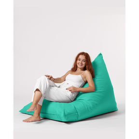 Fotoliu Pyramid Big Bed Pouf, poliester, turcoaz, 145x35x90 cm