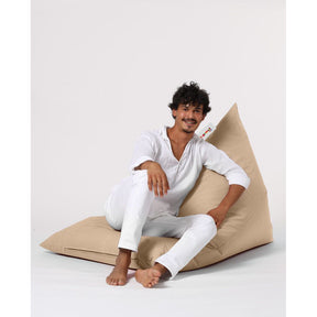 Fotoliu Pyramid Big Bed Pouf, poliester, bej, 145x35x90 cm