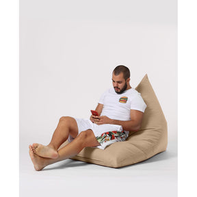 Fotoliu Pyramid Big Bed Pouf, poliester, bej, 145x35x90 cm