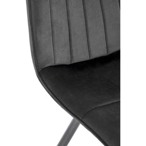 Scaun tapitat K521, negru, stofa catifelata, 46x58x83 cm