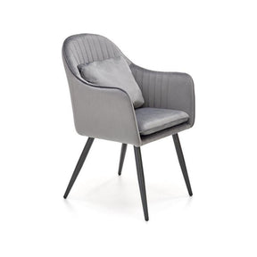 Scaun K464, stofa catifelata gri, 58x59x84 cm