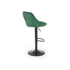 Scaun bar H101, verde/negru, stofa catifelata/metal, 47x45x106 cm