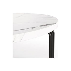 Masuta cafea ANTICA, marmura alba/negru, 80x36 cm