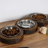 Set 3 boluri PET010, 100% LEMN, nuc, 17 x 4 x 48 cm