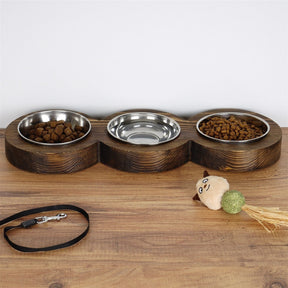 Set 3 boluri PET010, 100% LEMN, nuc, 17 x 4 x 48 cm