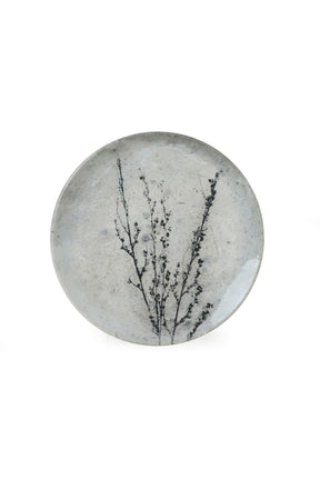 Set 6 farfurii desert 275KRM1955, gri/verde, ceramica, 20 cm