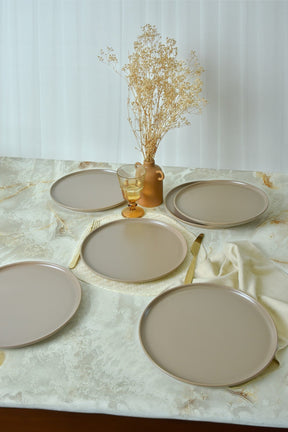 Set 6 farfurii 275KRM2204, bej, ceramica, 28 cm