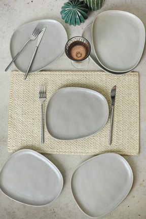 Set 6 farfurii 275KRM2207, gri, ceramica, 23 cm