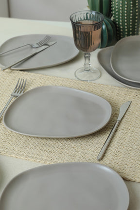Set 6 farfurii 275KRM2207, gri, ceramica, 23 cm