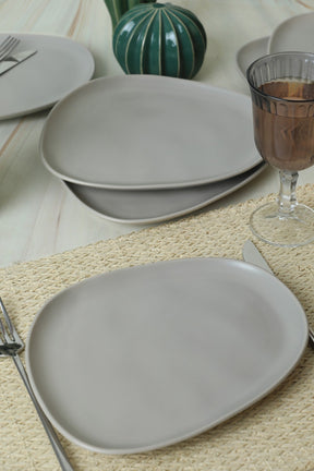 Set 6 farfurii 275KRM2207, gri, ceramica, 23 cm