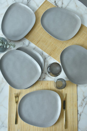 Set 6 farfurii desert 275KRM2212, gri, ceramica, 30 cm