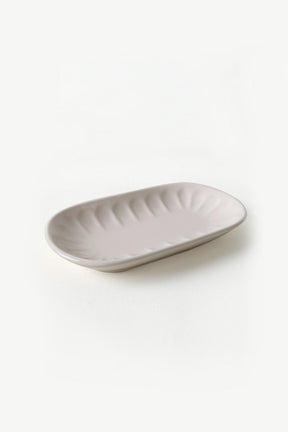 Set 2 platouri X00017596, crem, ceramica, 13x22 cm