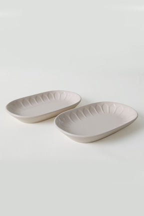 Set 2 platouri X00017600, roz, ceramica, 15x25 cm