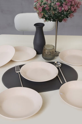 Set 6 farfurii X00017610, crem, ceramica, 21 cm