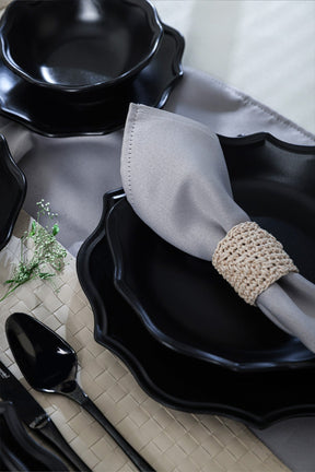 Set de cina 275KRM2341, 24 piese, negru mat, ceramica