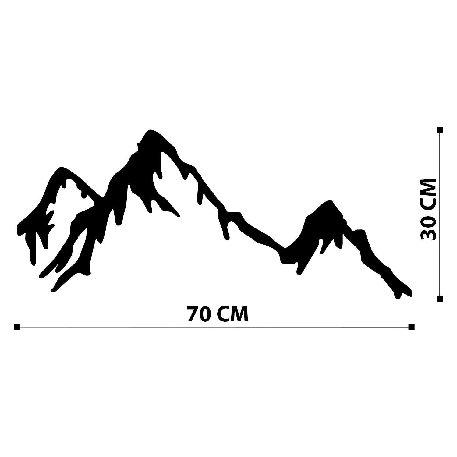 Decoratiune perete Mountain Metal, 100% metal, negru, 70x30 cm