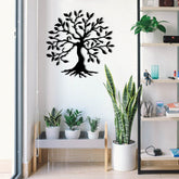 Accesoriu decorativ Tree Metal Wall, negru, metalic, copac, 60x60 cm