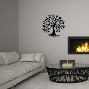 Accesoriu decorativ Tree Metal Wall, negru, metalic, copac, 60x60 cm