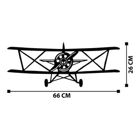 Accesoriu decorativ de perete Vecihi, negru, metal, model avion, 66x26 cm