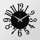 Ceas de perete ENZOCLOCK - S005, negru, metal, 48x48 cm