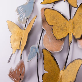 Decoratiune perete Butterflies, multicolor, metal, 105x8x57 cm