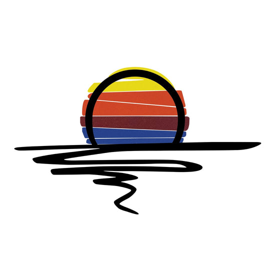 Decoratiune perete SUNSET, multicolor, metal/lemn, 70x50 cm