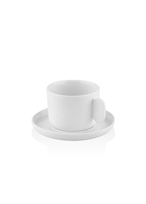 Ceasca cu farfurie cafea 280TMA3129, alb, portelan
