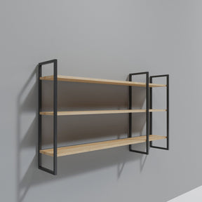 Raft WEIDEN L2026, stejar/negru, PAL melaminat/metal, 140x25x90 cm