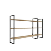Raft WEIDEN L2026, stejar/negru, PAL melaminat/metal, 140x25x90 cm