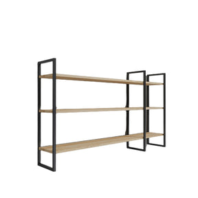 Raft WEIDEN L2026, stejar/negru, PAL melaminat/metal, 140x25x90 cm