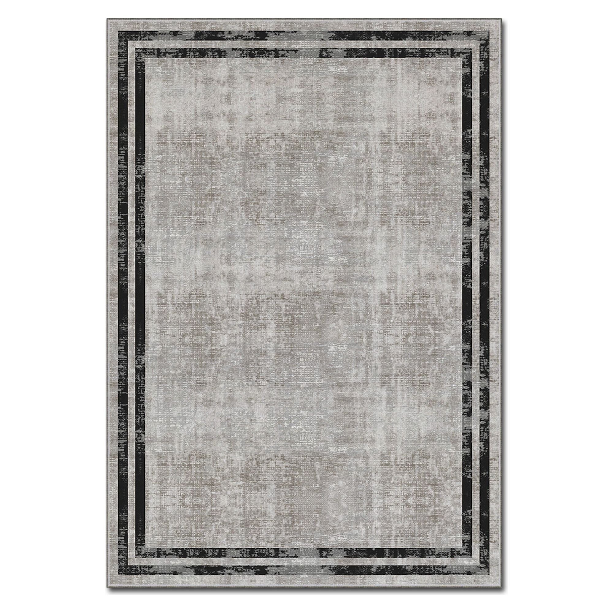 Covor, 160x230 cm, forma dreptunghiulara, poliester, bej/negru, ASR CRPT-129