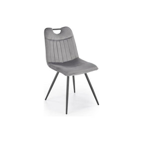 Scaun tapitat K521, gri/negru, stofa catifelata, 46x58x83 cm