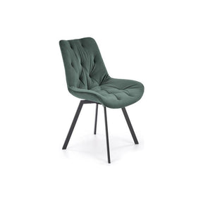 Scaun pivotant K519, verde inchis, stofa catifelata/metal, 54x63x86 cm