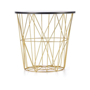 Masuta de cafea HARISSA G, negru/auriu, metal, 42x41 cm