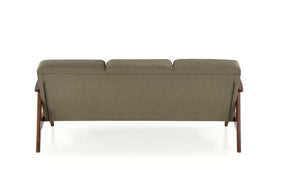 Canapea MILANO 3S, verde olive/nuc, stofa clasica/lemn, 175x77x77 cm