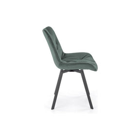 Scaun pivotant K519, verde inchis, stofa catifelata/metal, 54x63x86 cm