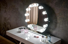 Oglinda TORANO, argintiu, cu iluminare LED, 70x70 cm