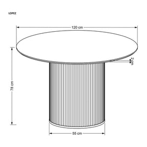 Masa rotunda LOPEZ, stejar natural, 120x78 cm