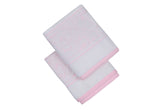 Set 2 prosoape baie SULTAN, alb/roz, bumbac, 50x90 cm