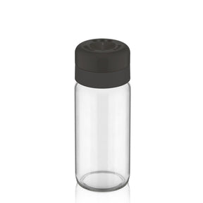 Set 2 recipiente condimente C-00153, negru/transparent, sticla/plastic, 6x6x16 cm