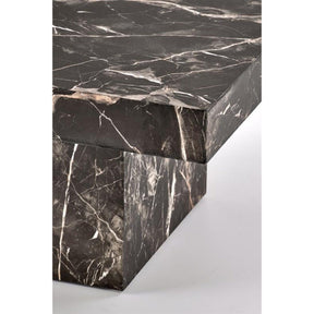 Masuta de cafea MONOLIT, marmura neagra furniruit, 80x41 cm