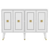 Comoda HARTIN, alb/auriu, PAL melaminat, 120x30x80 cm