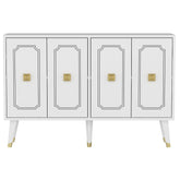 Comoda ROLAND, alb/auriu, PAL melaminat, 120x30x80 cm