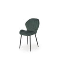 Scaun K538, verde/negru, stofa catifelata/metal, 48x57x85 cm