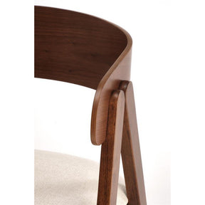 Scaun K562, nuc/bej deschis, lemn/placaj/stofa, 55x49x75 cm