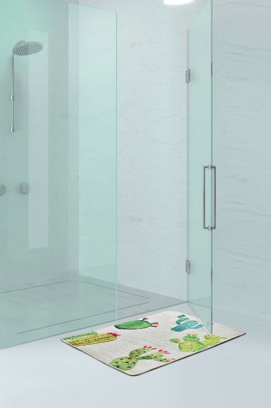 Covoras baie KAKTÜS DJT, 40x60 cm, forma dreptunghiulara, poliester, multicolor