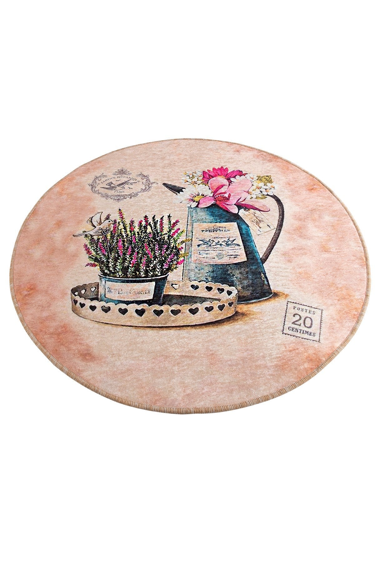 Covoras baie MONDER DJT, 100x100 cm, forma rotunda, poliester, multicolor