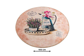 Covoras baie MONDER DJT, 100x100 cm, forma rotunda, poliester, multicolor