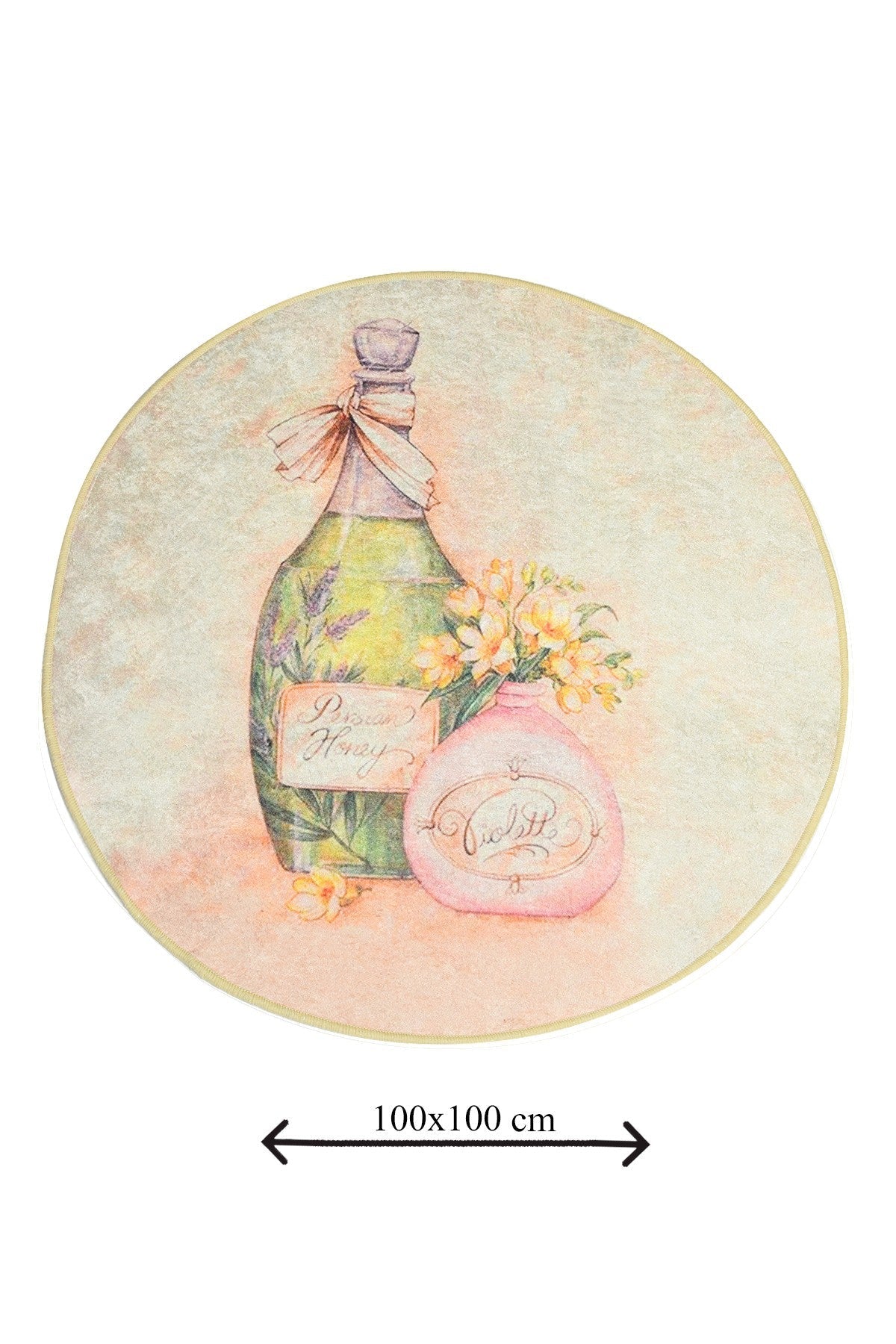 Covoras baie VIOLETA DJT, 100x100 cm, forma rotunda, poliester, multicolor